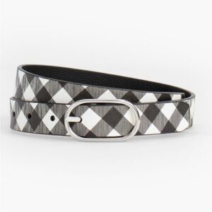 NWOT Talbots Buffalo Print / Solid Black Reversible Belt